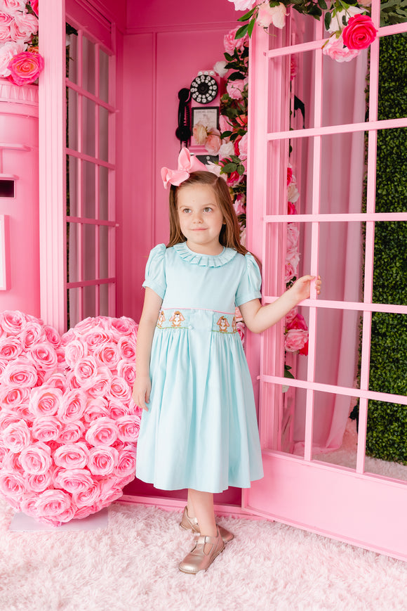 Mint Pique Easter Bunnies Dress